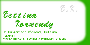 bettina kormendy business card