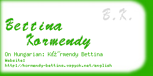 bettina kormendy business card